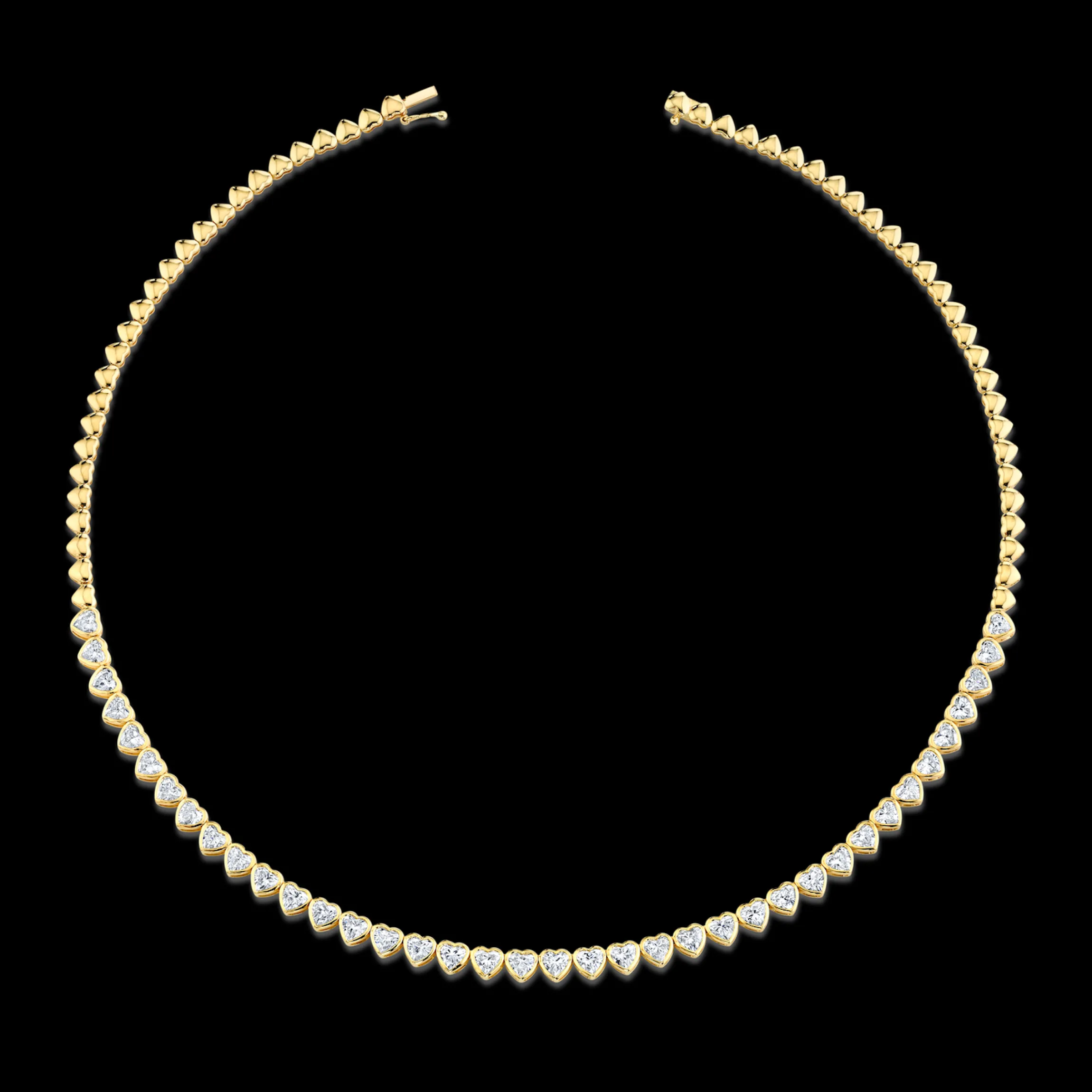 Cheap HEART SHAPED BEZEL DIAMOND CHOKER Chokers