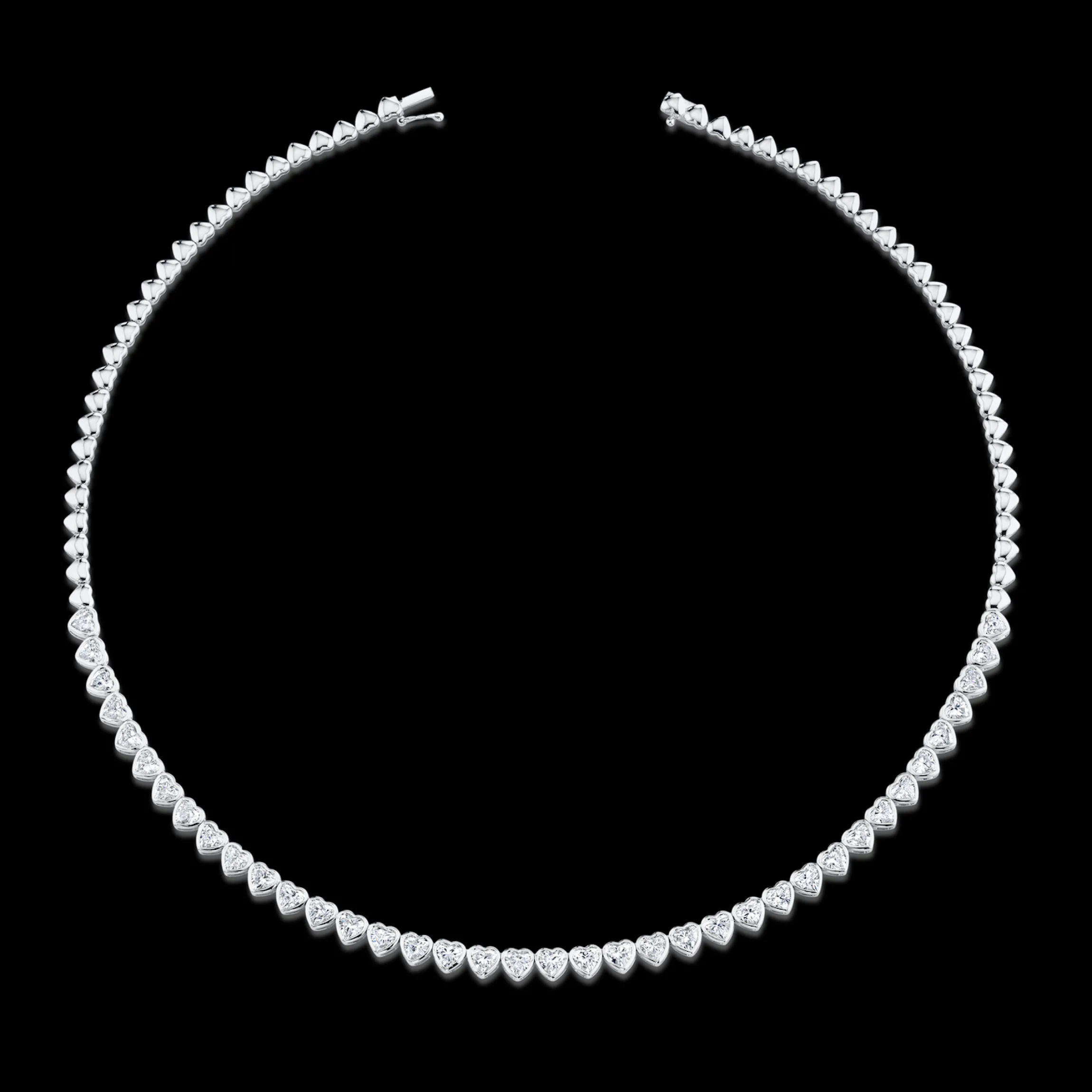 Cheap HEART SHAPED BEZEL DIAMOND CHOKER Chokers