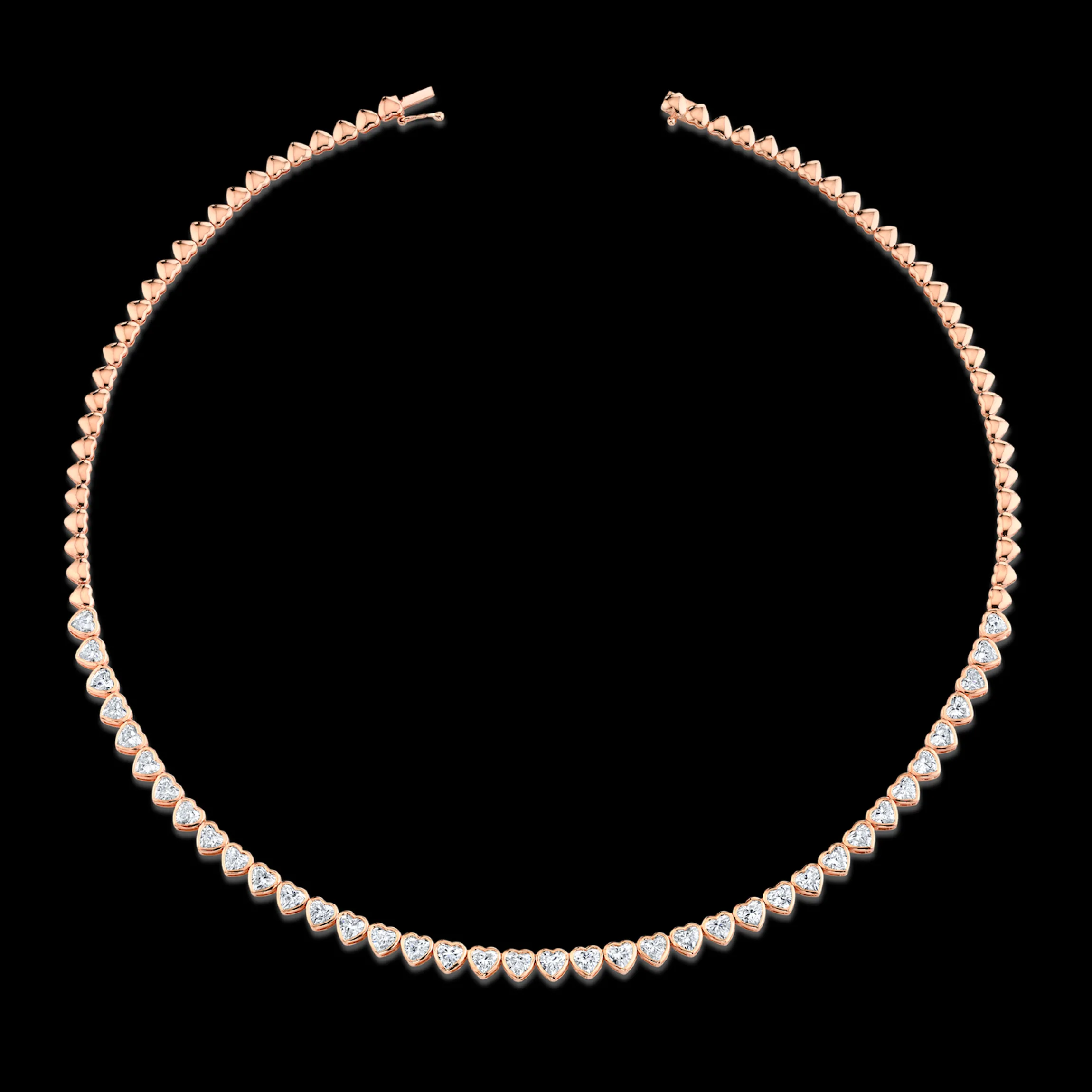 Cheap HEART SHAPED BEZEL DIAMOND CHOKER Chokers