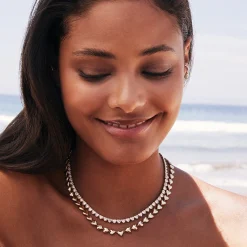 Cheap HEART SHAPED BEZEL DIAMOND CHOKER Chokers