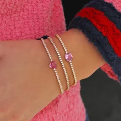 Fashion HEPBURN BRACELET WITH CUSHION CUT PINK SAPPHIRE CENTER One Of A Kind