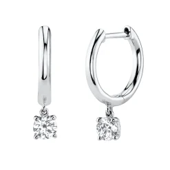 Best HUGGIES WITH ROUND DIAMOND DROPS Huggies