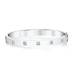 Best Sale INVERTED DIAMOND PRINCESS CUT OVAL BRACELET Bangles