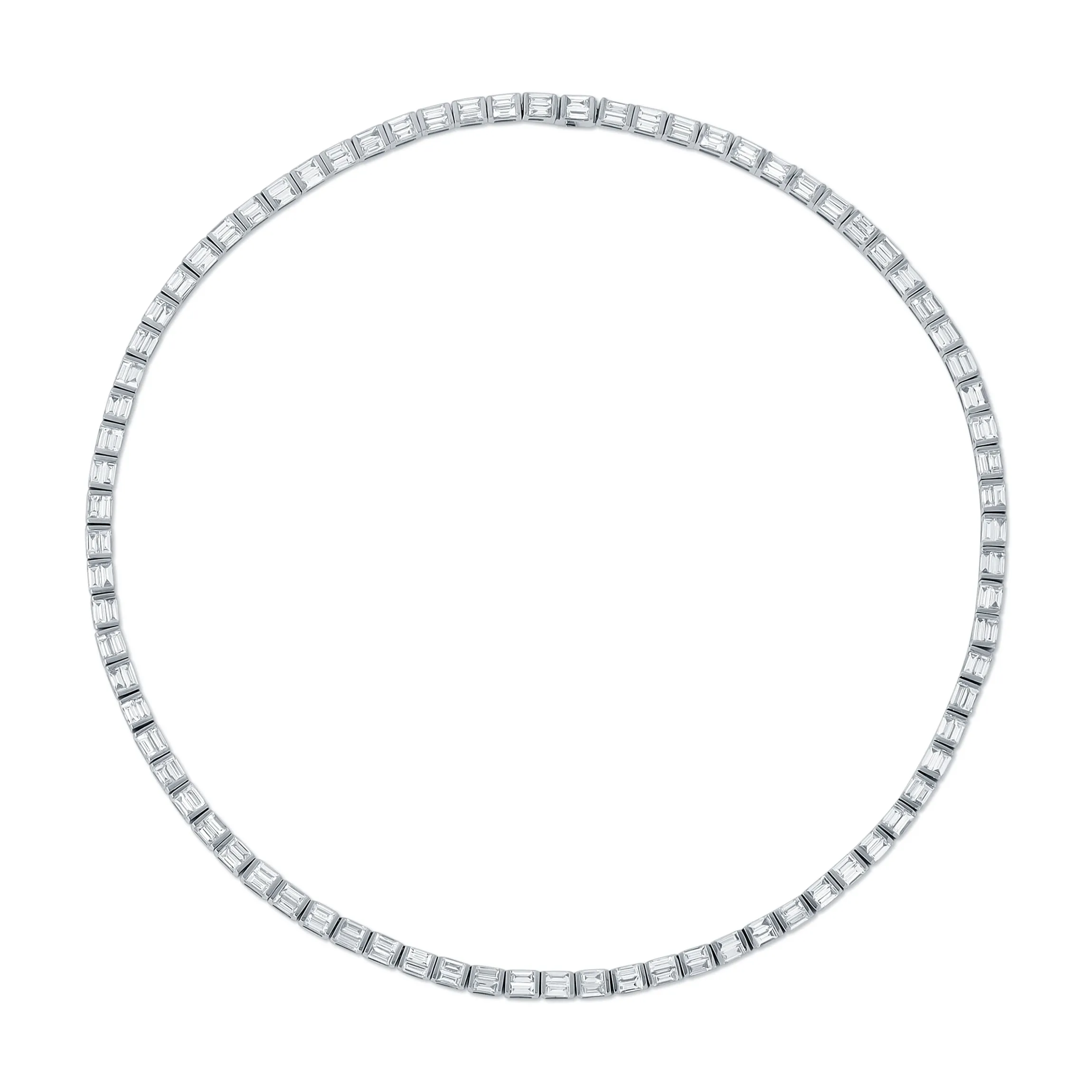 Fashion LARGE BAGUETTE DIAMOND CHOKER Chokers