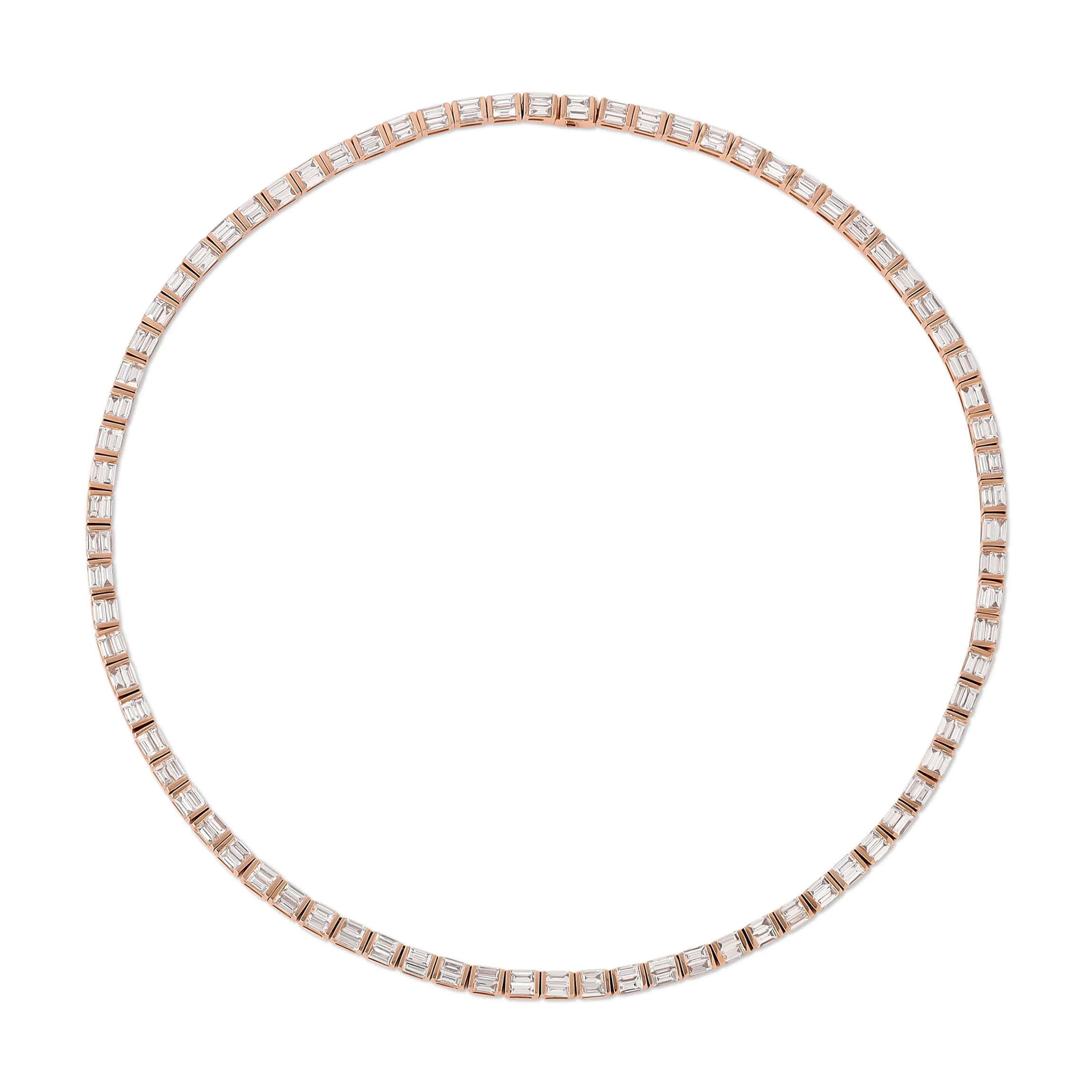 Fashion LARGE BAGUETTE DIAMOND CHOKER Chokers
