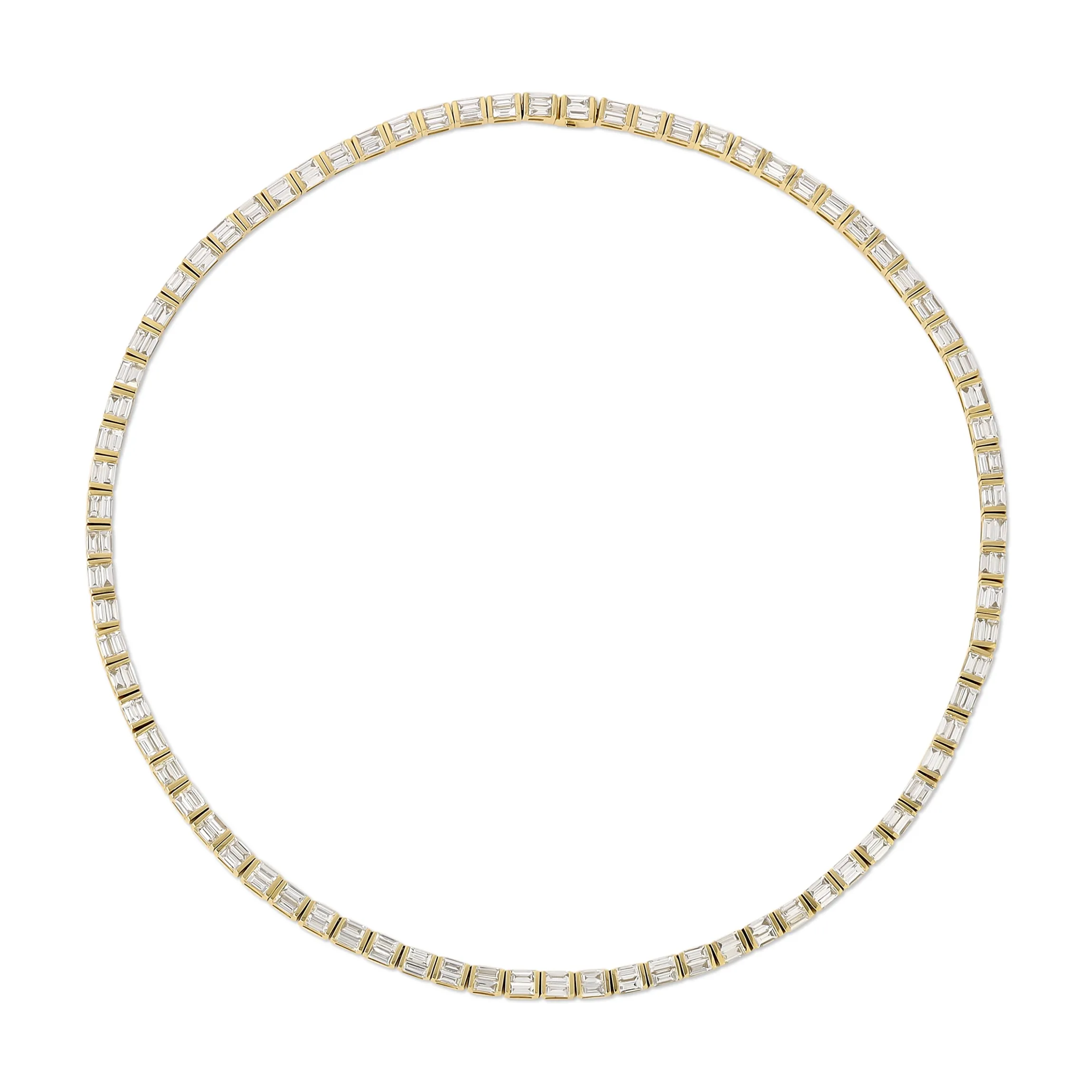 Fashion LARGE BAGUETTE DIAMOND CHOKER Chokers