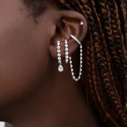 Outlet LARGE DIAMOND FLOATING LOBE CUFF Floating