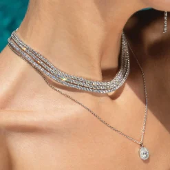 Discount LARGE GRADUATED DIAMOND HEPBURN CHOKER Chokers