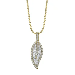 Cheap LARGE LEAF DIAMOND NECKLACE Pendants