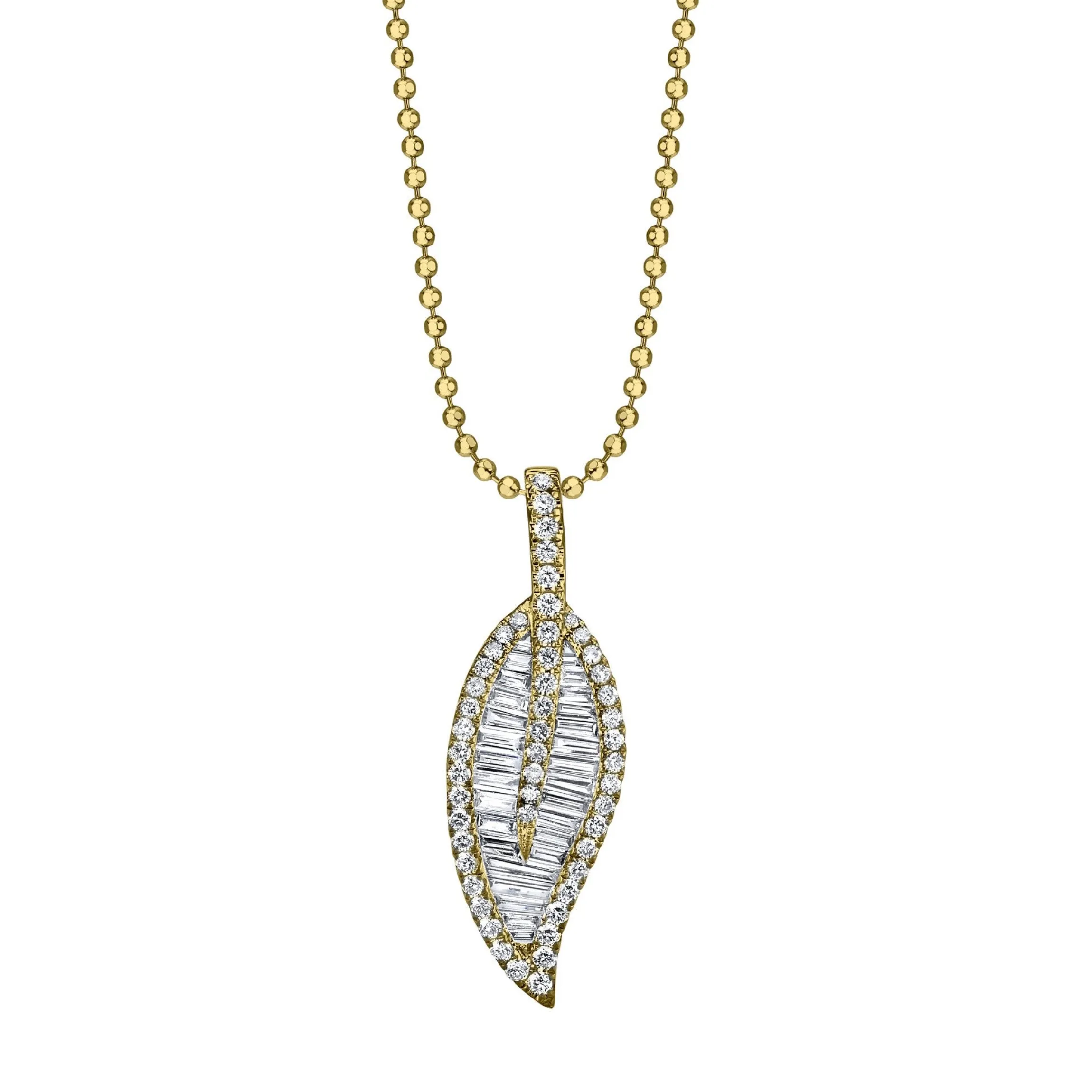 Cheap LARGE LEAF DIAMOND NECKLACE Pendants