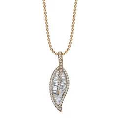 Cheap LARGE LEAF DIAMOND NECKLACE Pendants