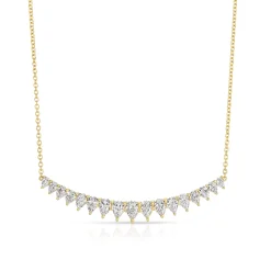 Clearance LARGE PEAR DIAMOND CRESCENT NECKLACE Pendants