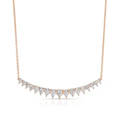 Clearance LARGE PEAR DIAMOND CRESCENT NECKLACE Pendants