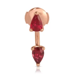 Hot LARGE PEAR RUBY ORBIT EARRING Orbit