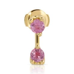 New LARGE ROUND PINK SAPPHIRE ORBIT EARRING Orbit