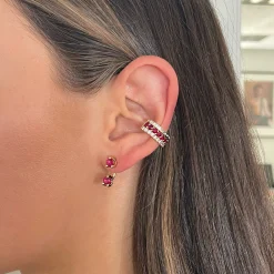 Cheap LARGE ROUND RUBY ORBIT EARRING Orbit