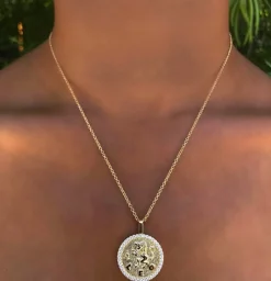 Cheap LEO ZODIAC COIN PENDANT WITH DIAMOND FRAME Pendants|Zodiac Coins
