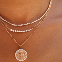 Cheap LIBRA ZODIAC COIN PENDANT WITH DIAMOND FRAME Pendants|Zodiac Coins