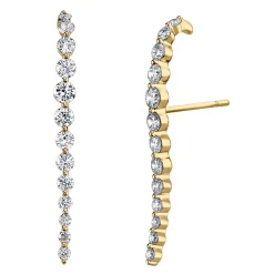 Hot LONG DIAMOND CASCADE EARRINGS Long