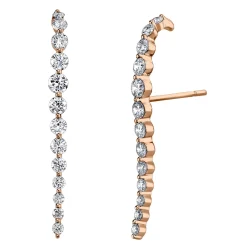 Hot LONG DIAMOND CASCADE EARRINGS Long