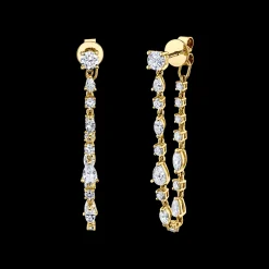 Outlet LONG MULTI SHAPED DIAMOND LOOP EARRINGS Long