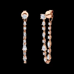 Outlet LONG MULTI SHAPED DIAMOND LOOP EARRINGS Long