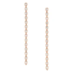Best LONG PEAR DIAMOND BEZEL DROP EARRINGS Long