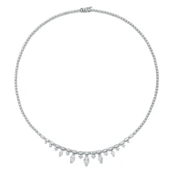 Hot MARQUISE, BAGUETTE AND ROUND DIAMOND CHOKER Chokers