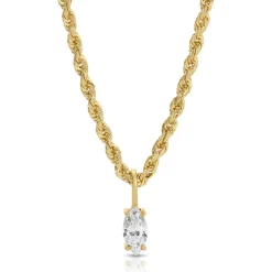 Cheap MARQUISE DIAMOND PENDANT ON ROPE CHAIN Pendants