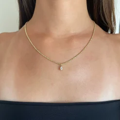 Cheap MARQUISE DIAMOND PENDANT ON ROPE CHAIN Pendants