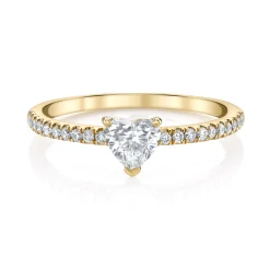 Fashion ME/YOU HEART DIAMOND PAVE PINKY RING Stacking|Pinky