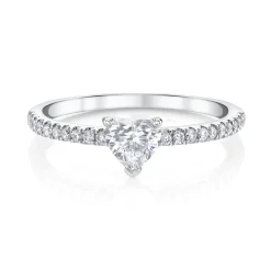 Fashion ME/YOU HEART DIAMOND PAVE PINKY RING Stacking|Pinky