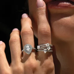 Best Sale ME/YOU PEAR DIAMOND PAVE RING Stacking