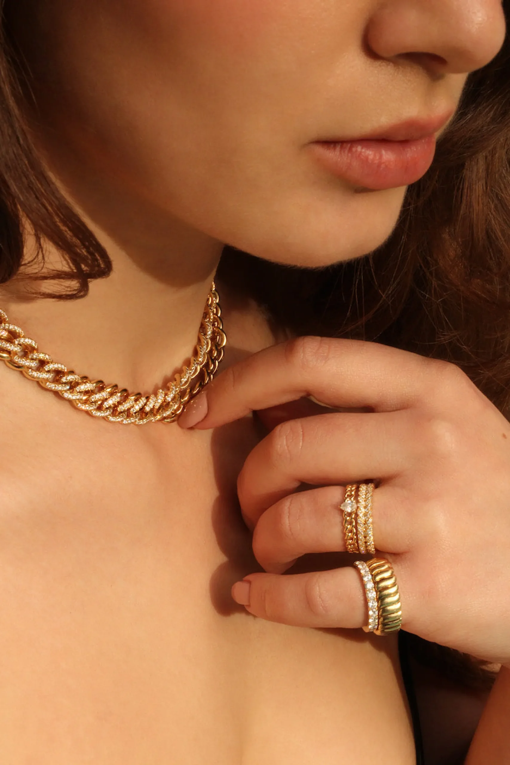 Clearance NAPLES DIAMOND CHAIN LINK CHOKER Chokers