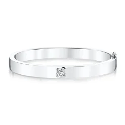 New OVAL BRACELET WITH ONE ROUND DIAMOND Bangles