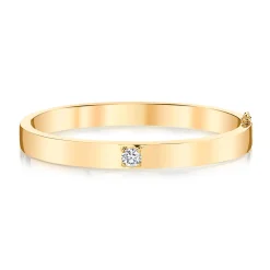 New OVAL BRACELET WITH ONE ROUND DIAMOND Bangles