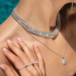 Cheap OVAL SHAPED DIAMOND LOULOU LOCKET Pendants