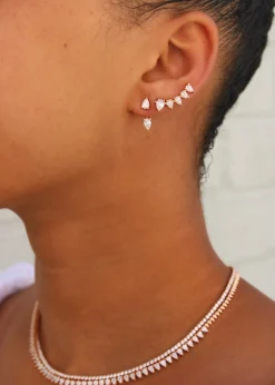 Discount PEAR DIAMOND FLOATING EARRING Floating