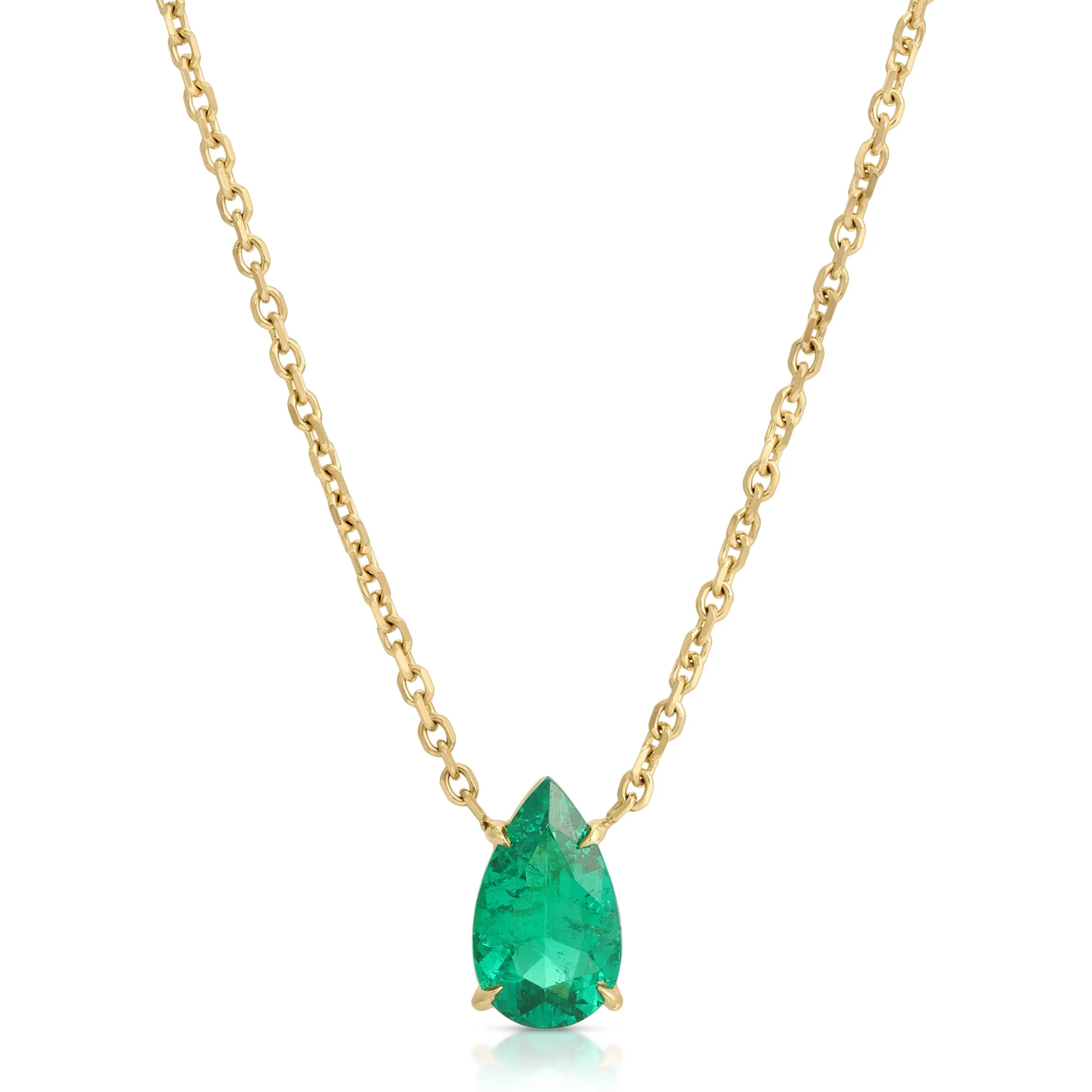 New PEAR EMERALD NECKLACE One Of A Kind