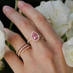 Discount PEAR SHAPE PINK SAPPHIRE RING One Of A Kind
