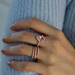 Discount PEAR SHAPE PINK SAPPHIRE RING One Of A Kind