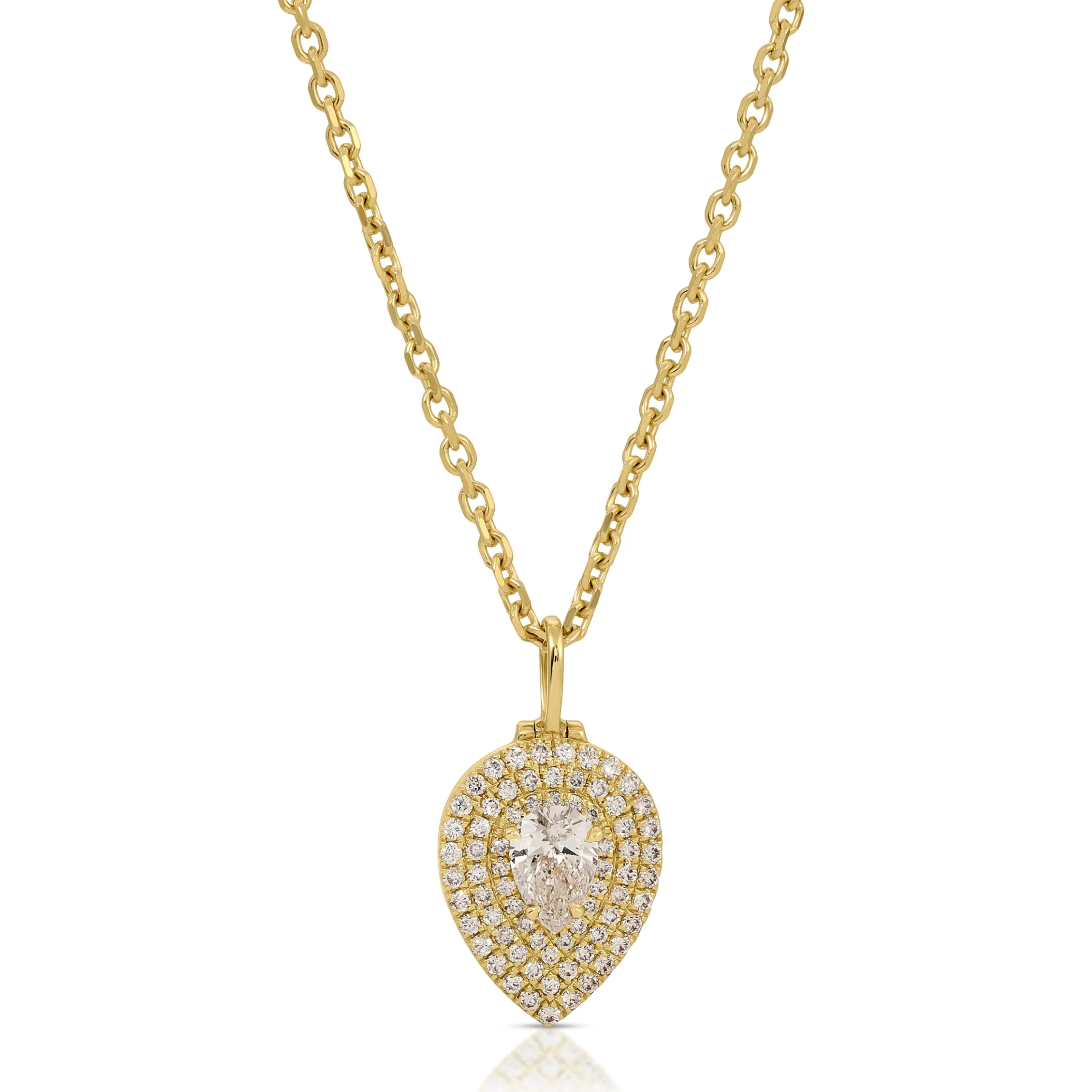 Shop PEAR SHAPED DIAMOND PAVE LOULOU LOCKET Pendants