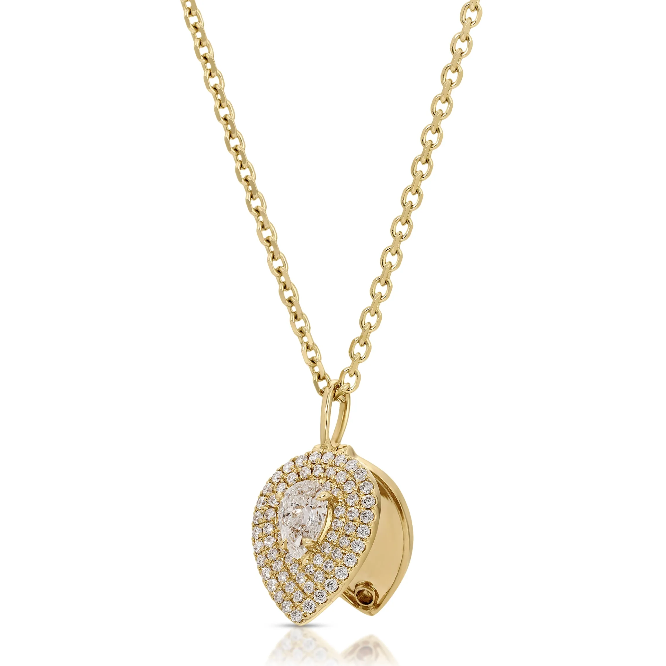 Shop PEAR SHAPED DIAMOND PAVE LOULOU LOCKET Pendants