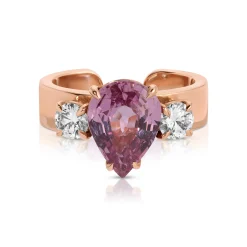 Discount PINK SAPPHIRE PEAR AND DIAMOND EAR CUFF One Of A Kind|Ear Cuffs