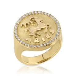 Cheap PINKY DIAMOND ZODIAC RING Pinky