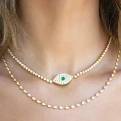 Cheap RAINDROP PEAR BEZELED DIAMOND CHOKER Chokers