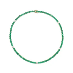 Cheap ROUND EMERALD AND DIAMONDS CHOKER One Of A Kind