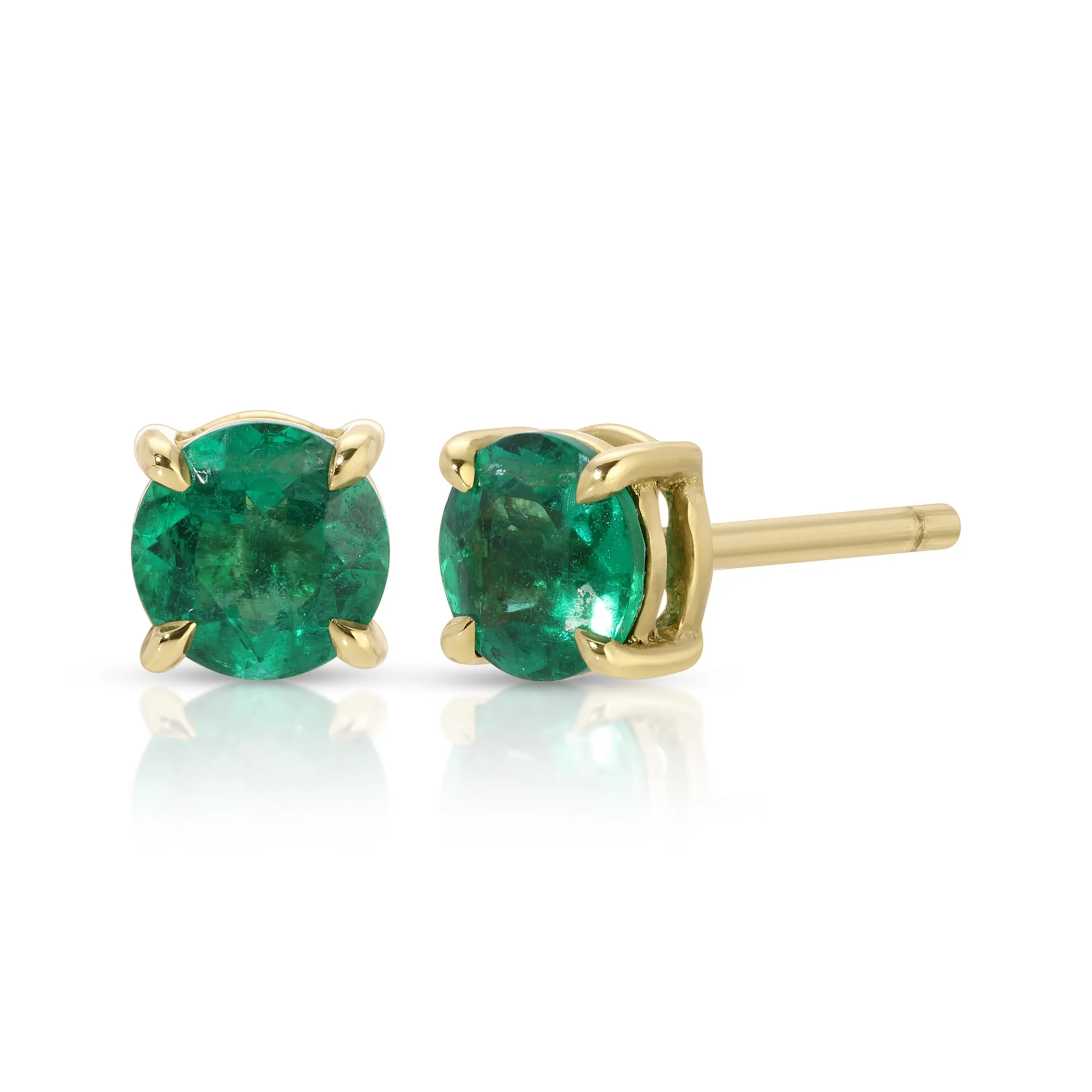 Sale ROUND EMERALD STUDS One Of A Kind
