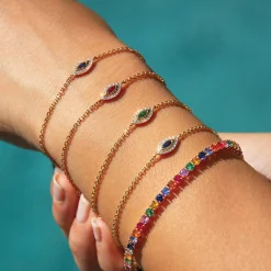 Shop RUBY EVIL EYE CHAIN BRACELET Chain Link