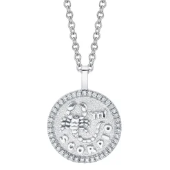 Outlet SCORPIO ZODIAC COIN PENDANT WITH DIAMOND FRAME Pendants|Zodiac Coins